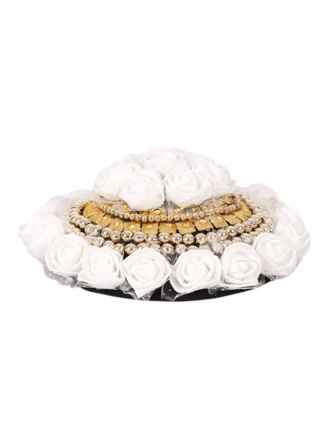 Honbon - Artificial Hair Accessory White/Gold/Black - Image 1