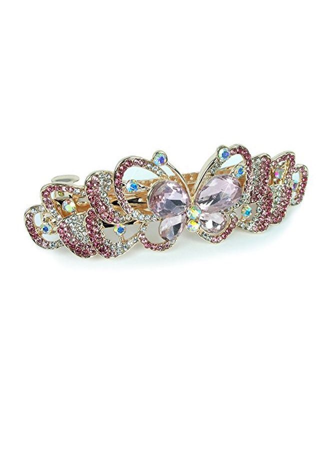 2-Piece Stone Studded Jeweled Butterfly Hair Clips Pink/Clear - v1571378012/N29309295A_3