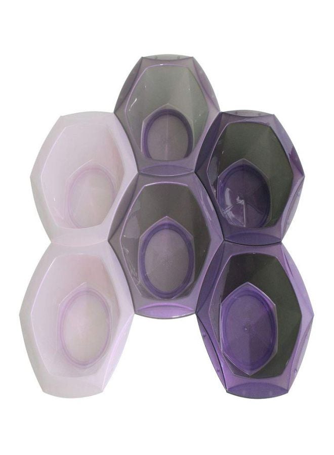 أي كونيك مجموعة سلطانيات ملونة مكونة من 6 قطع بنفسجي/أبيض - Image 3