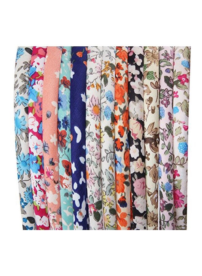 Candygirl 12-Piece Floral Printed Plastic Headband Set Multicolour - Image 2