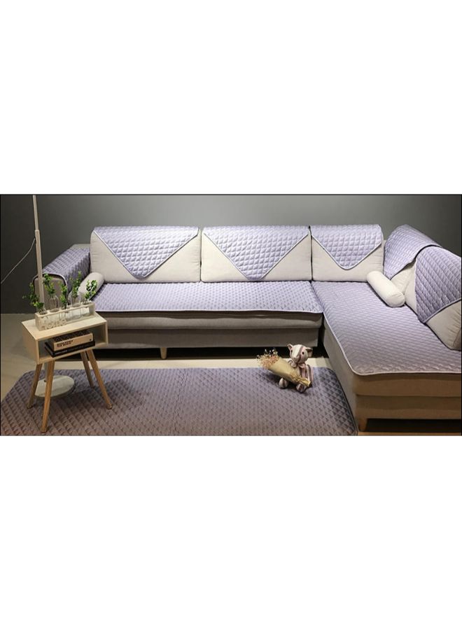 Anti-Slip Simple Solid Pattern Slipcover Purple 60 x 180cm