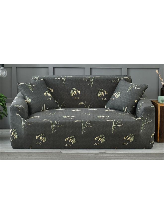 Plant Print Sofa Slipcover Grey 145 x 185cm
