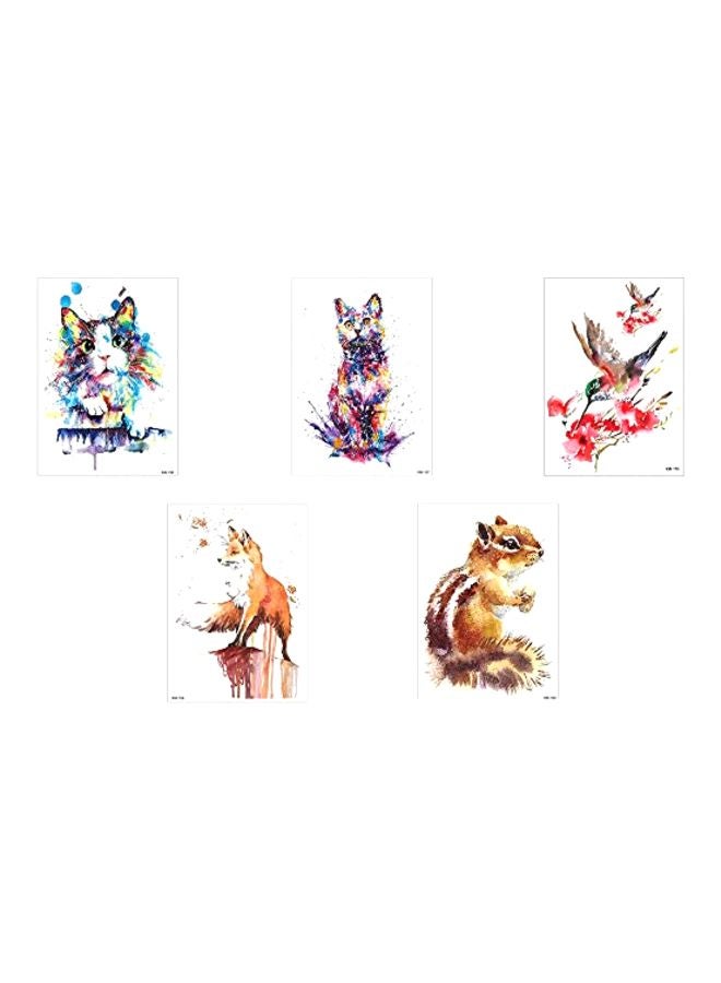Glaryyears Pack Of 5 Temporary Tattoo Sheets Multicolour - Image 1