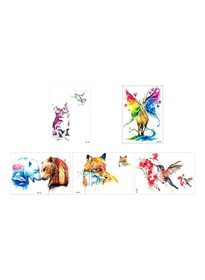 Glaryyears Pack Of 5 Temporary Tattoos Multicolour - Image 1