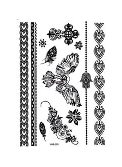 Pack Of 6 Temporary Tattoos Black - v1571385823/N31080680A_5