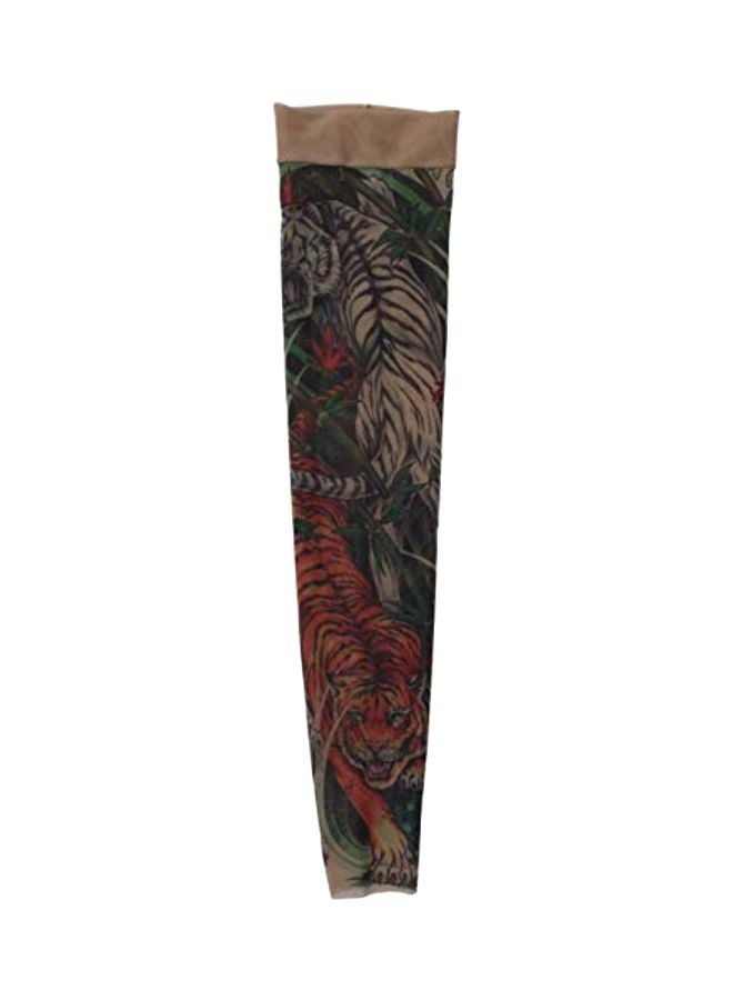 وايلد روز كم شبكي مزين برسومات التاتو متعدد الألوان - Image 1