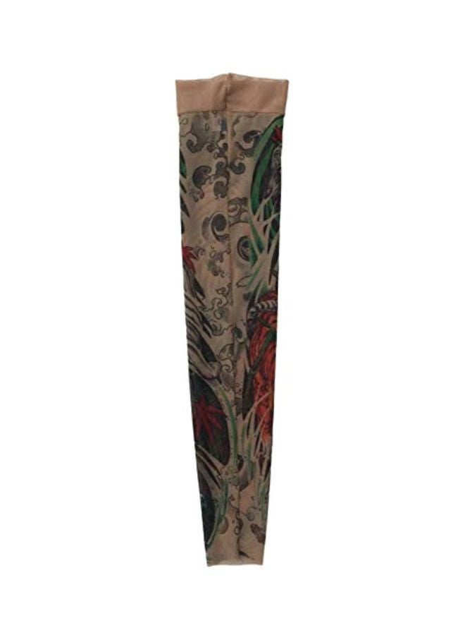 وايلد روز كم شبكي مزين برسومات التاتو متعدد الألوان - Image 2