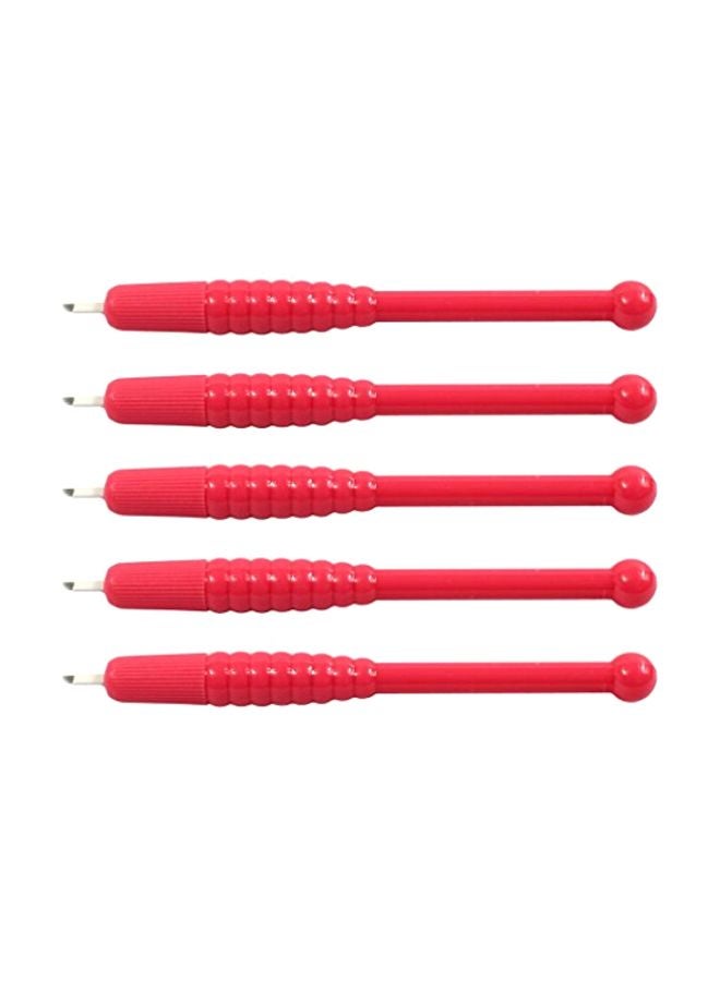 شياويو مجموعة أقلام تاتو مايكروبليدنج يدوية للاستعمال لمرة واحدة من 5 قطع وردي - Image 1