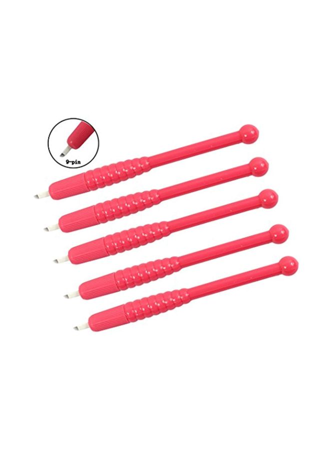 شياويو مجموعة أقلام تاتو مايكروبليدنج يدوية للاستعمال لمرة واحدة من 5 قطع وردي - Image 2