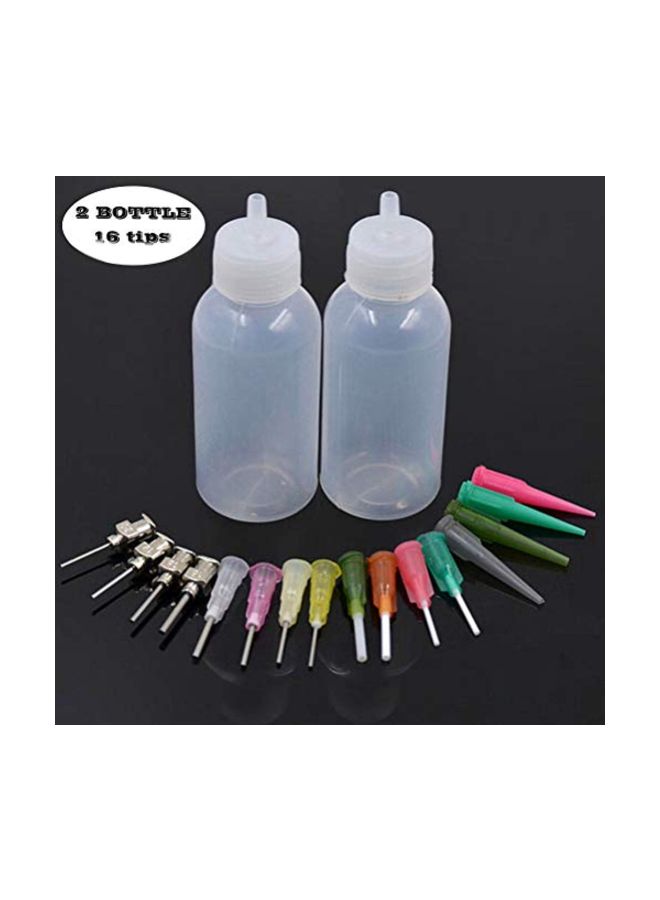 ZEYER - 18-Piece Henna Temporary Tattoo Kit Applicator Bottles With Needles Multicolour - Image 1