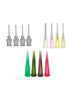 18-Piece Henna Temporary Tattoo Kit Applicator Bottles With Needles Multicolour