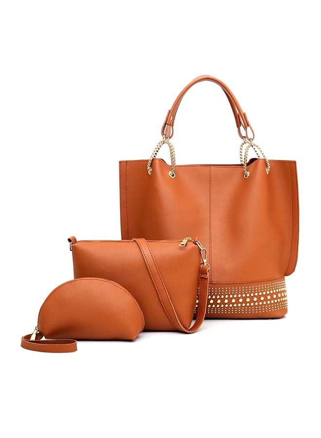 3-Piece Composite Bag Set Brown 