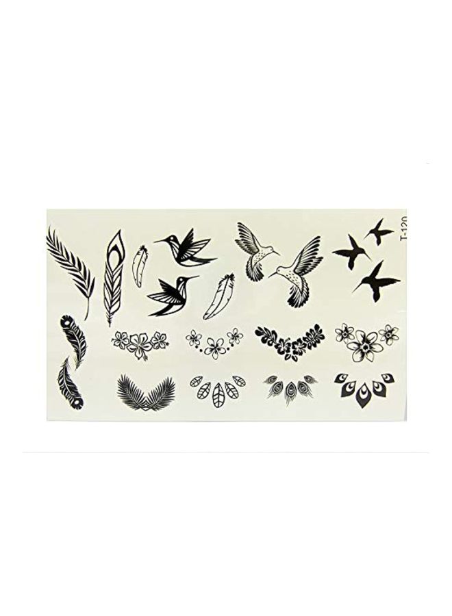 12 Sheet Temporary Tattoo - Bird Feather Multicolour - v1571386295/N31090549A_3