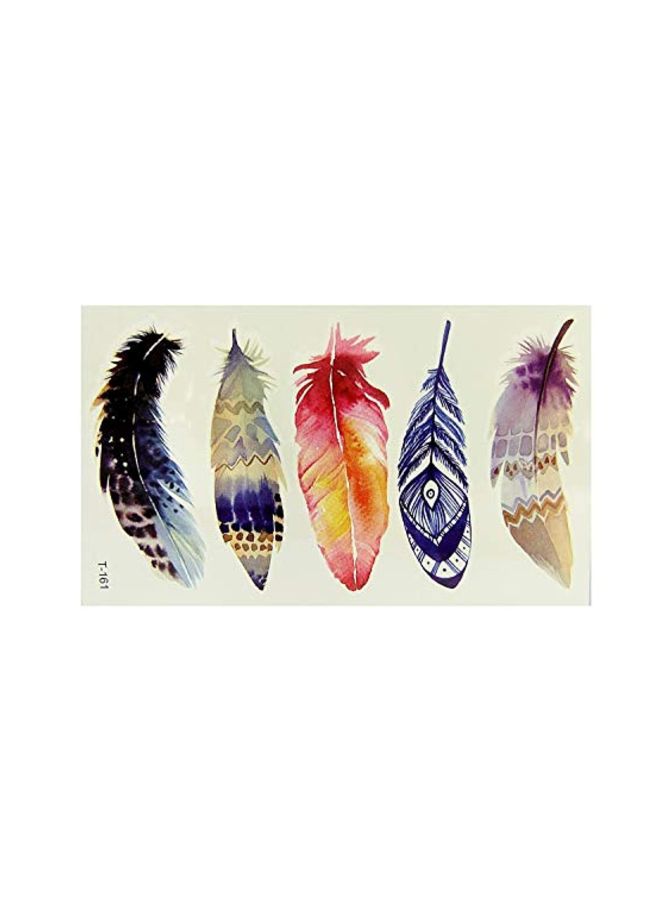 12 Sheet Temporary Tattoo - Bird Feather Multicolour - v1571386296/N31090549A_6