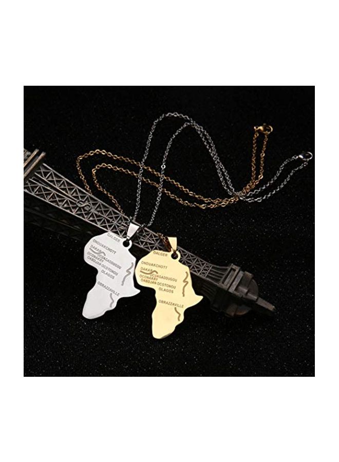 Leiothrix - Africa Map With Chain Pendant Necklace - Image 1