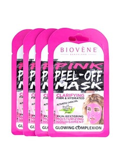 Pack Of 4 Strawberry Peel Off Mask Pink