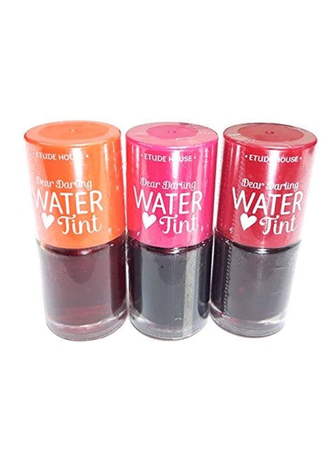 3-Piece Lip Tint Set Pink/Red/Orange