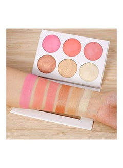 6-Colour Blusher And Illuminator Highlighter Palette Multicolour - v1571399869/N31093700A_2