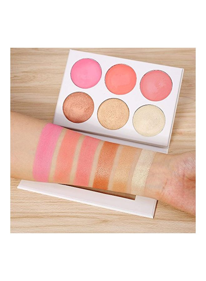 DE'LANCI 6-Colour Blusher And Illuminator Highlighter Palette Multicolour - Image 2