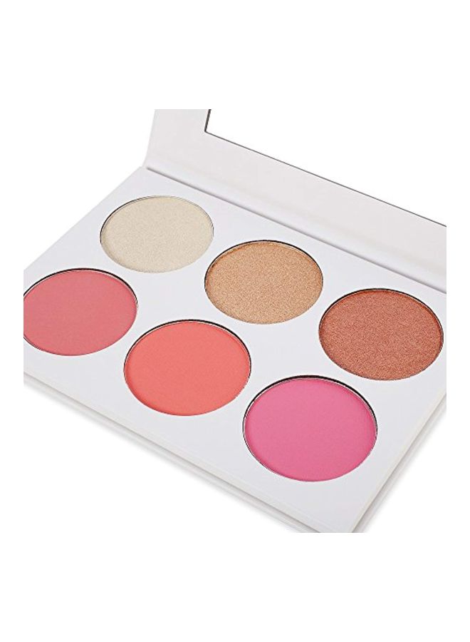 DE'LANCI 6-Colour Blusher And Illuminator Highlighter Palette Multicolour - Image 3