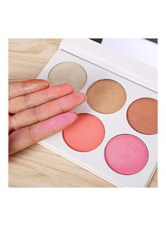 6-Colour Blusher And Illuminator Highlighter Palette Multicolour - v1571399870/N31093700A_4