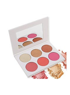 6-Colour Blusher And Illuminator Highlighter Palette Multicolour - v1571399870/N31093700A_6