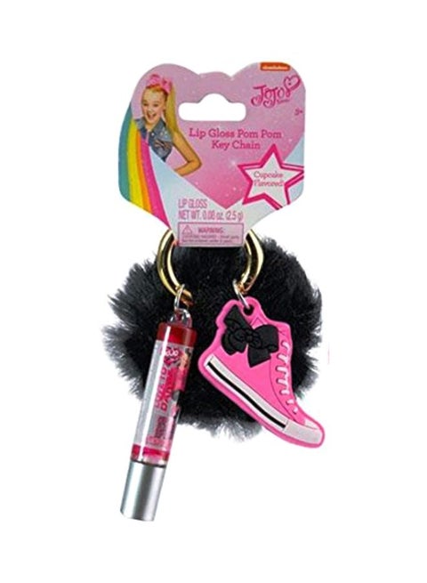 Lip Gloss Pom Pom Key Chain Cupcake
