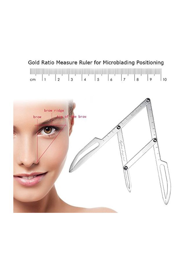ATOMUS Eyebrow Ruler Grooming Tool Silver  - Image 5