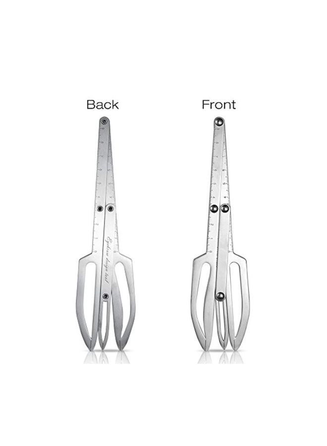 ATOMUS Eyebrow Ruler Grooming Tool Silver  - Image 2