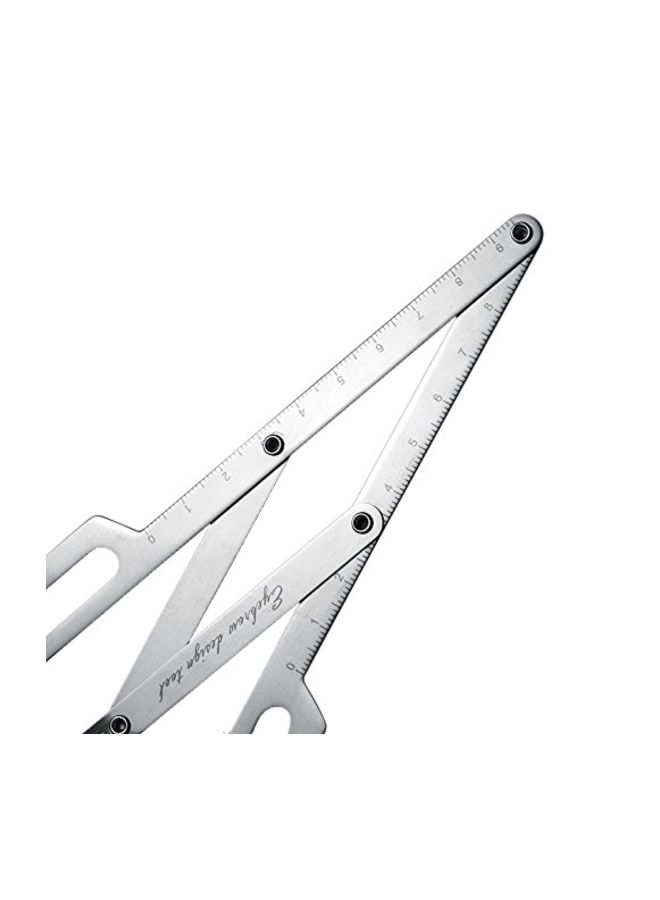 ATOMUS Eyebrow Ruler Grooming Tool Silver  - Image 4
