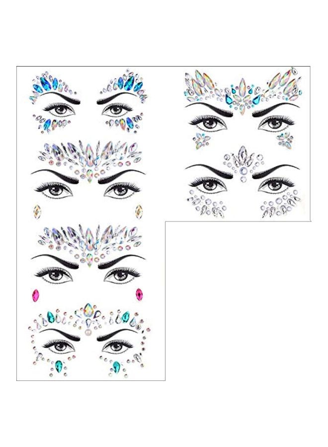 Divawoo Set Of 6 Rhinestone Face Gem Multicolour - Image 1