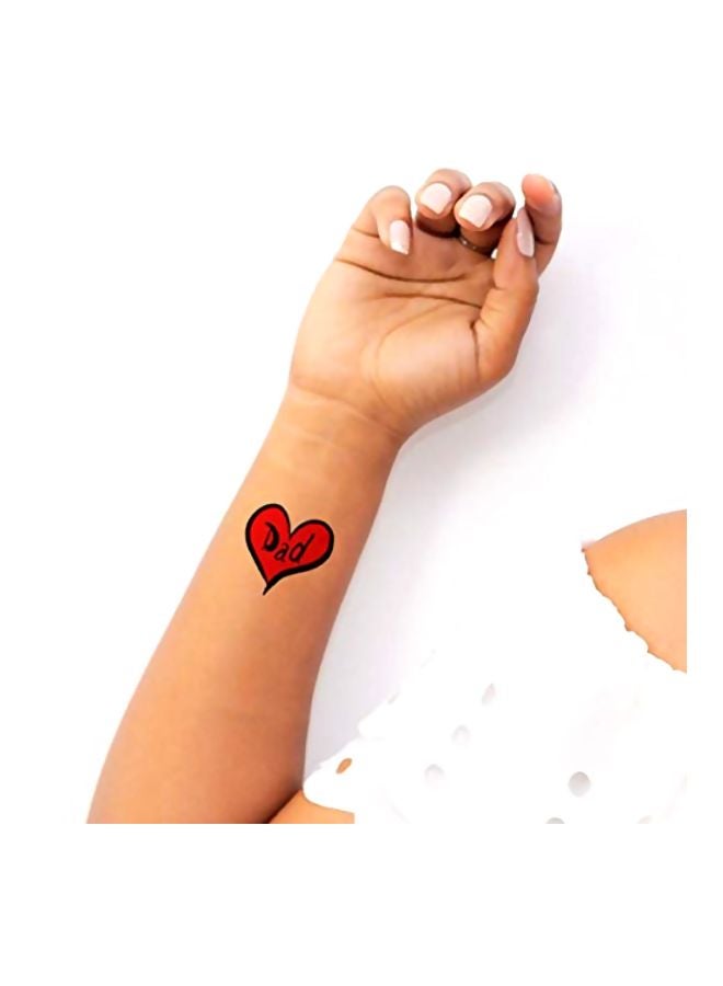 Fashiontats - Pack Of 3 Heart Shaped Temporary Tattoo Sheets Red/Black - Image 1