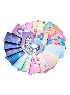 Pack Of 12 Blotting Papers Blue/Brown/Pink