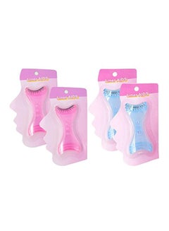 HONBAY 4-Piece Plastic Eyeliner Guide Stencil Shaper Tool Blue/Pink  - Image 2