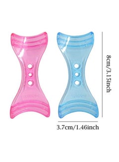 HONBAY 4-Piece Plastic Eyeliner Guide Stencil Shaper Tool Blue/Pink  - Image 3