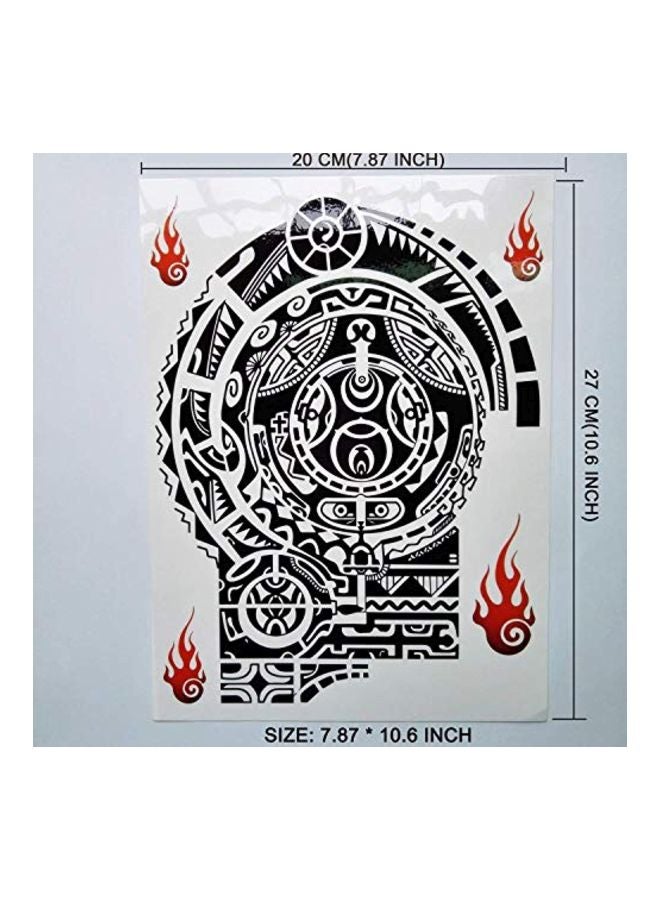 JIANG Dwayne Johnson Totem Body Art Temporary Tattoo Black - Image 2