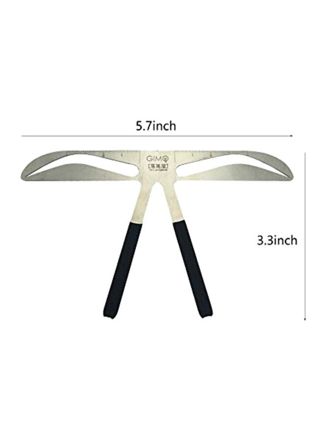 JX Eyebrow Stencil Ruler Black/Silver - Image 3