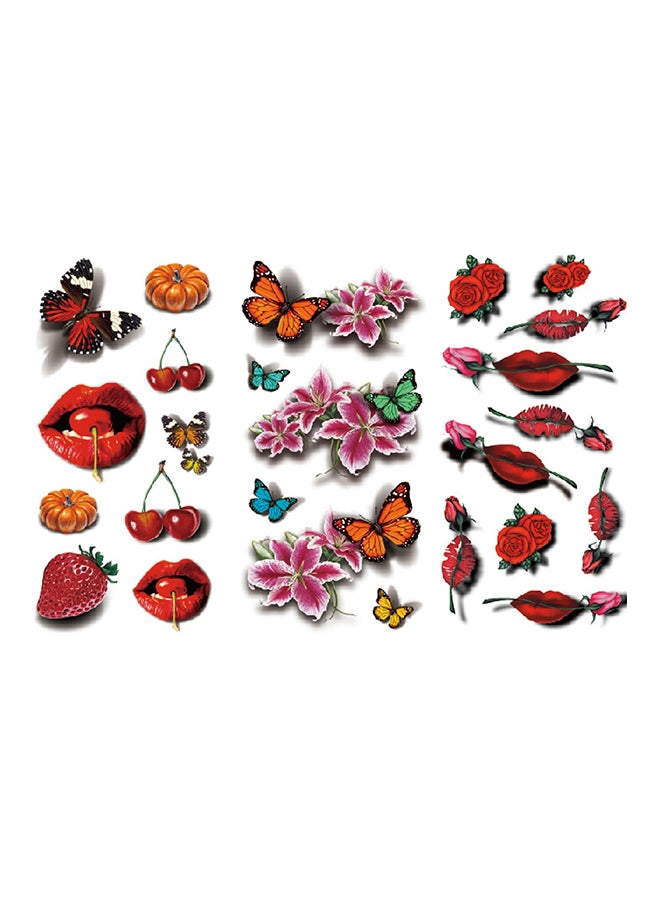 3-Piece Temporary Tattoo Sticker Set