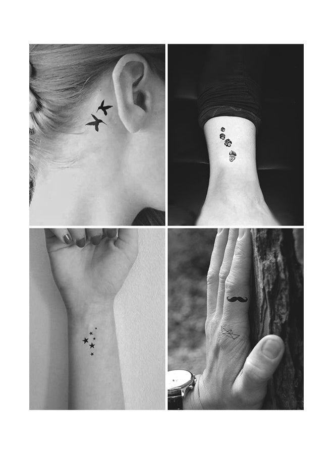 4-Piece Simple Design Temporary Tattoo Sticker Set  - Image 2