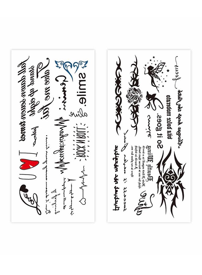Generic - 2-Piece Letter Pattern Water Resistant Tattoo Sticker Set - Image 1