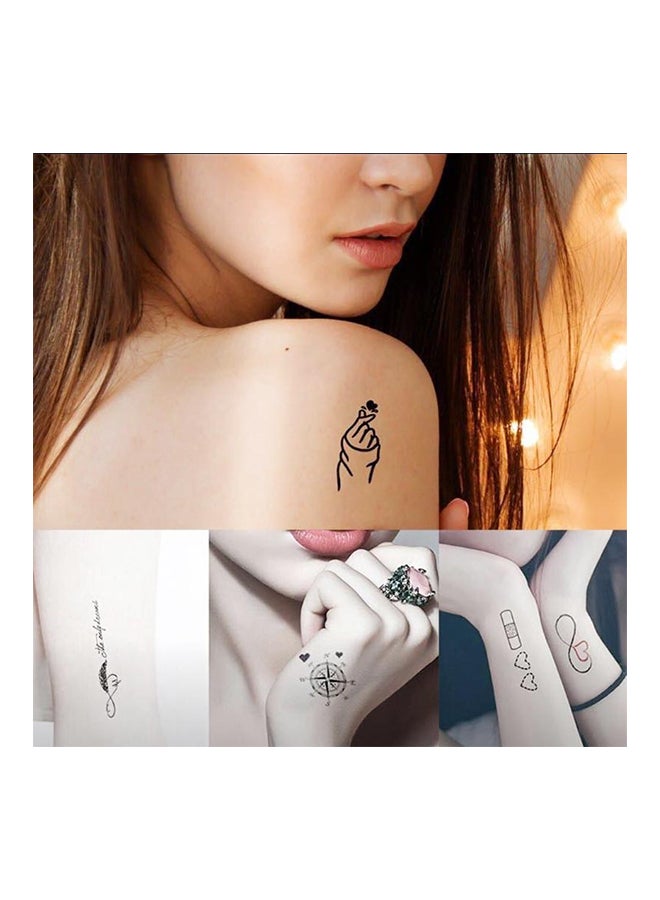 4-Piece Letter Design Temporary Tattoo Sticker Set  - Image 2