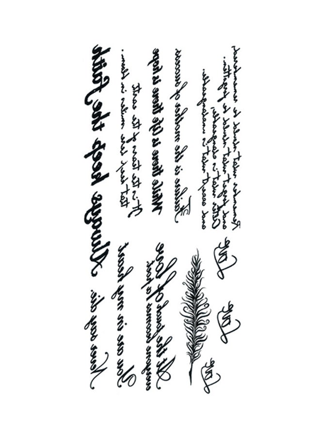 Waterproof, Sweatproof, Longlasting Letter Flower Pattern Temporary Tattoo Sticker 8.66x4.33x0.59inch 