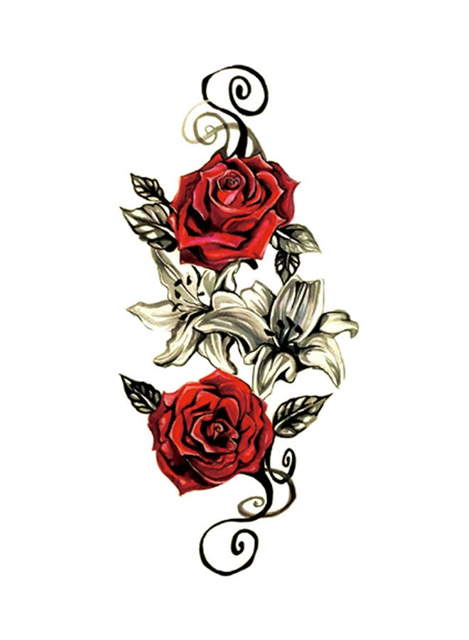 Waterproof Letter Flower Pattern Temporary Tattoo Sticker 
