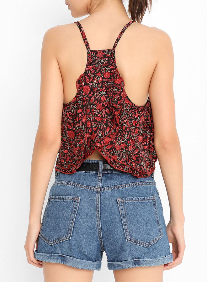FOREVER 21 Floral Tulip Back Crop Top Multicolour  - Image 2