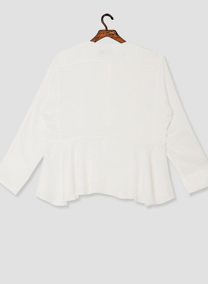 Oversized Peplum Long Sleeve Top Off White - v1571403633/N30939955V_2