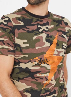 Iconic Short Sleeve Camo Print T-Shirt Multicolour  - Image 4