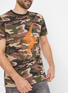 Iconic Short Sleeve Camo Print T-Shirt Multicolour  - Image 3