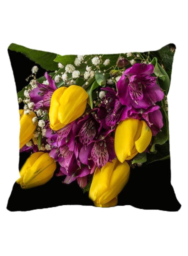 Tulip Rose Printed Cushion Cover Multicolour