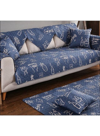 Creative Print Sofa Slipcover Blue/White - v1571404733/N30757197A_1