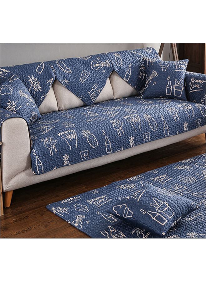 Creative Print Sofa Slipcover Blue/White